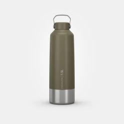 Quechua Stainless Steel Hiking Flask With Screw Cap MH100 1.5 L Khaki -Adventure Outdoors Shop k12d6030b941f796c8cc3b77928fe5e06