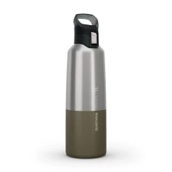 Quechua Isothermal Stainless Steel Hiking Flask MH500 1 L Khaki
