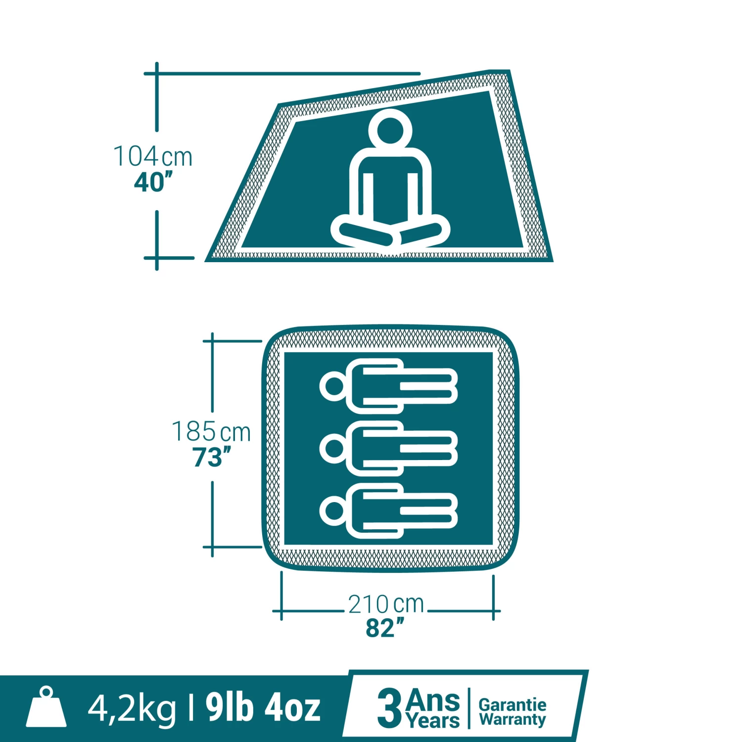 Quechua 3 Man Pop-Up Blackout Tent 4 Quechua 3 Man Pop-Up Blackout Tent - Image 2