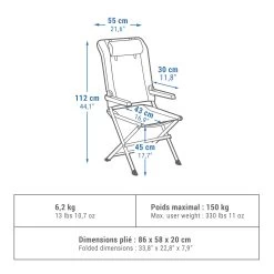 Quechua Multi-position Comfortable Camping Armchair -Adventure Outdoors Shop k63be7bf687a73fc7c32627b17ad2a31d