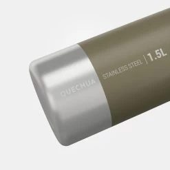 Quechua Stainless Steel Hiking Flask With Screw Cap MH100 1.5 L Khaki -Adventure Outdoors Shop ke00fb3c1718e1f1884a8d1ed33b7a366
