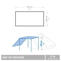 Quechua CAMPING TARP - TEPEE POLYCOTTON - 6 PERSON -Adventure Outdoors Shop ke30b7f3a23affb145c4ab3ef67f6c363